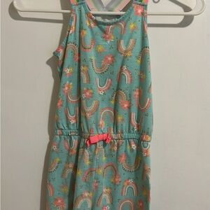 Colorful Rainbow and Floral Print Dress